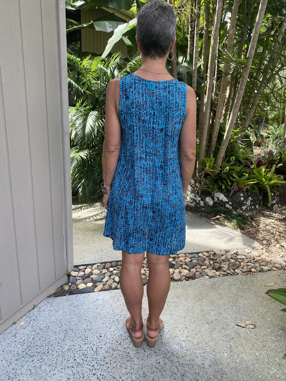 Amanda Dress Turquoise Lattice