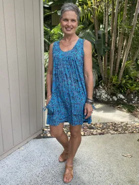 Amanda Dress Turquoise Lattice