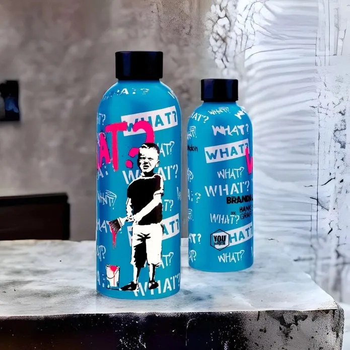 Banksy's Graffiti Dual Water Bottle - What?