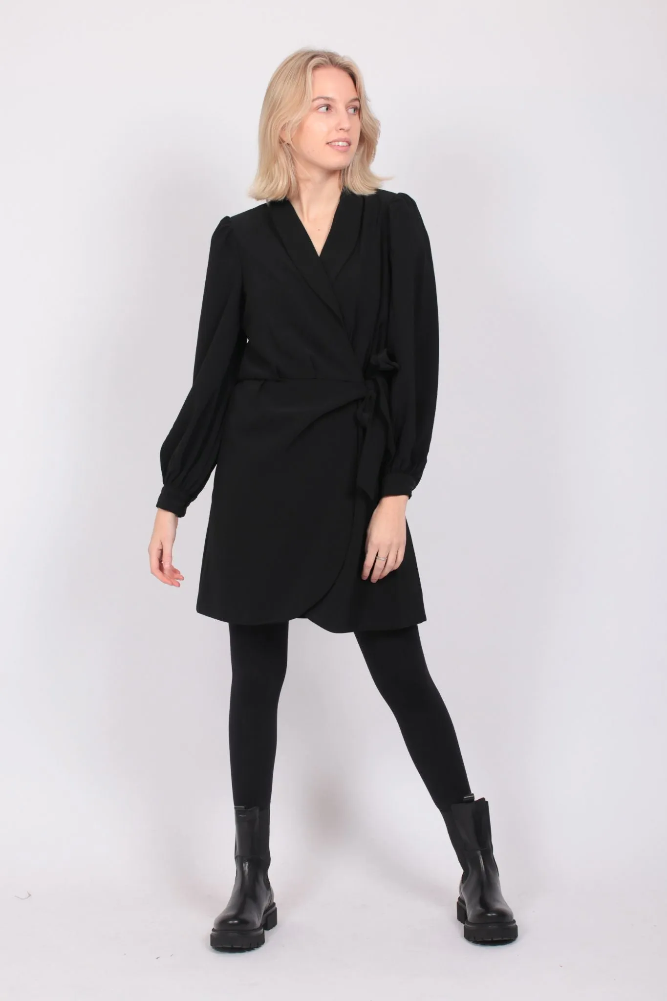 Blazer Wrap Dress - Black