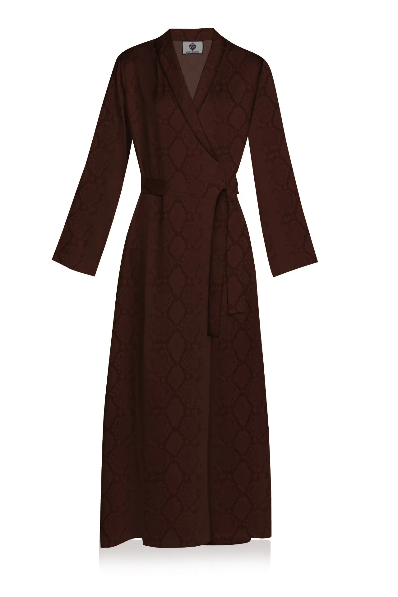Brown Long Sleeve Wrap Dress