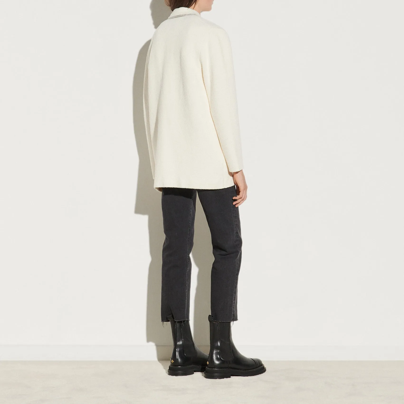 Cardigan long avec boutons perles