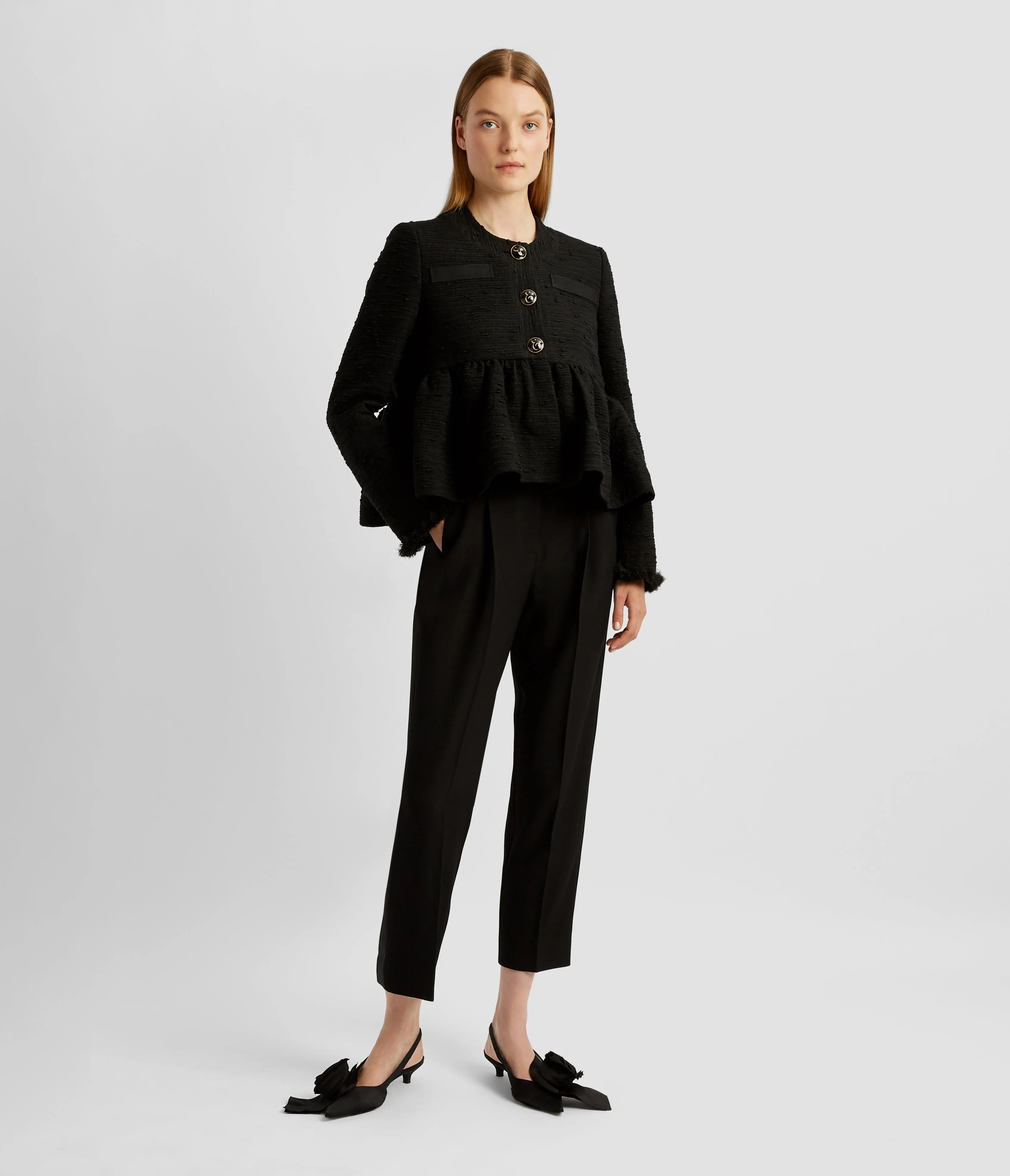 Crop Jacket With Peplum