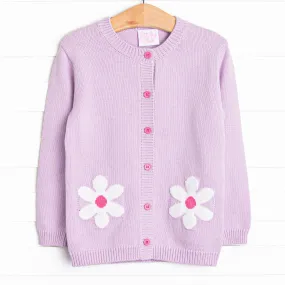 Daisy Days Cardigan, Purple
