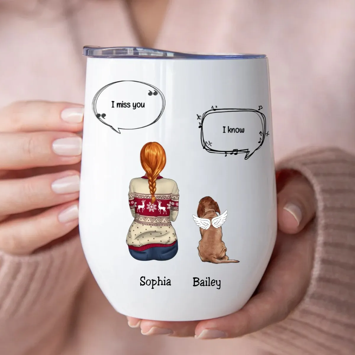 Dog Lovers - Memorial Pet - Personalized Wine Tumbler (NM)
