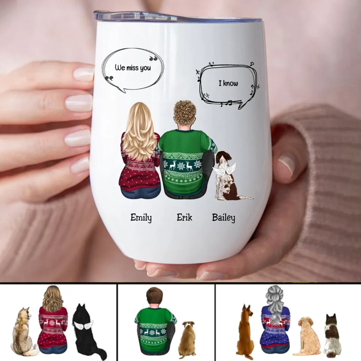 Dog Lovers - Memorial Pet - Personalized Wine Tumbler (NM)