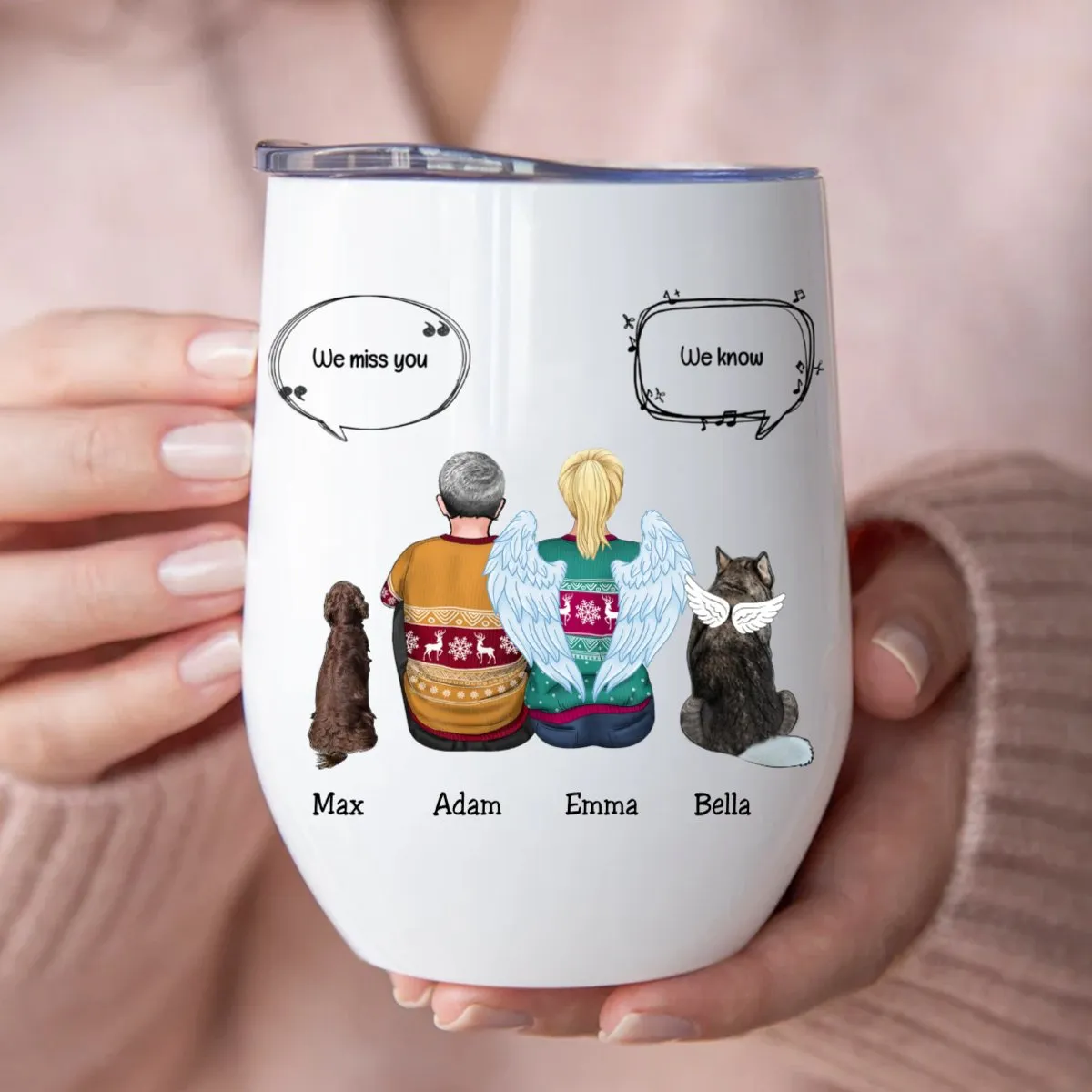 Dog Lovers - Memorial Pet - Personalized Wine Tumbler (NM)