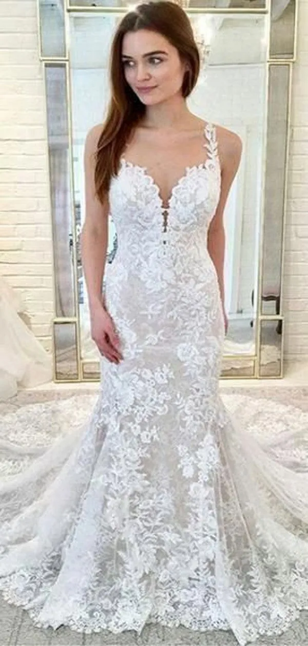 Elegant Mermaid Lace Wedding Dress