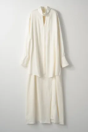 Framed embroidery wrap dress (White)
