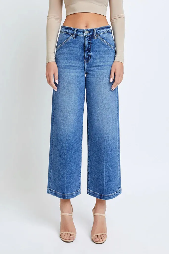 Hidden Jeans Nori Cropped Wide Leg Trouser