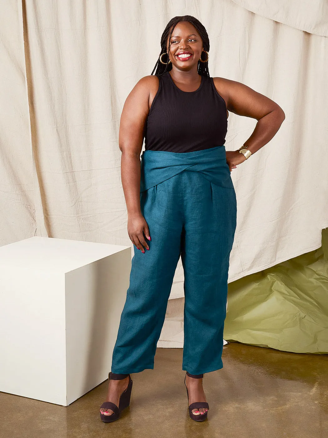 Jade Pants Kit | Navy Midweight European Linen