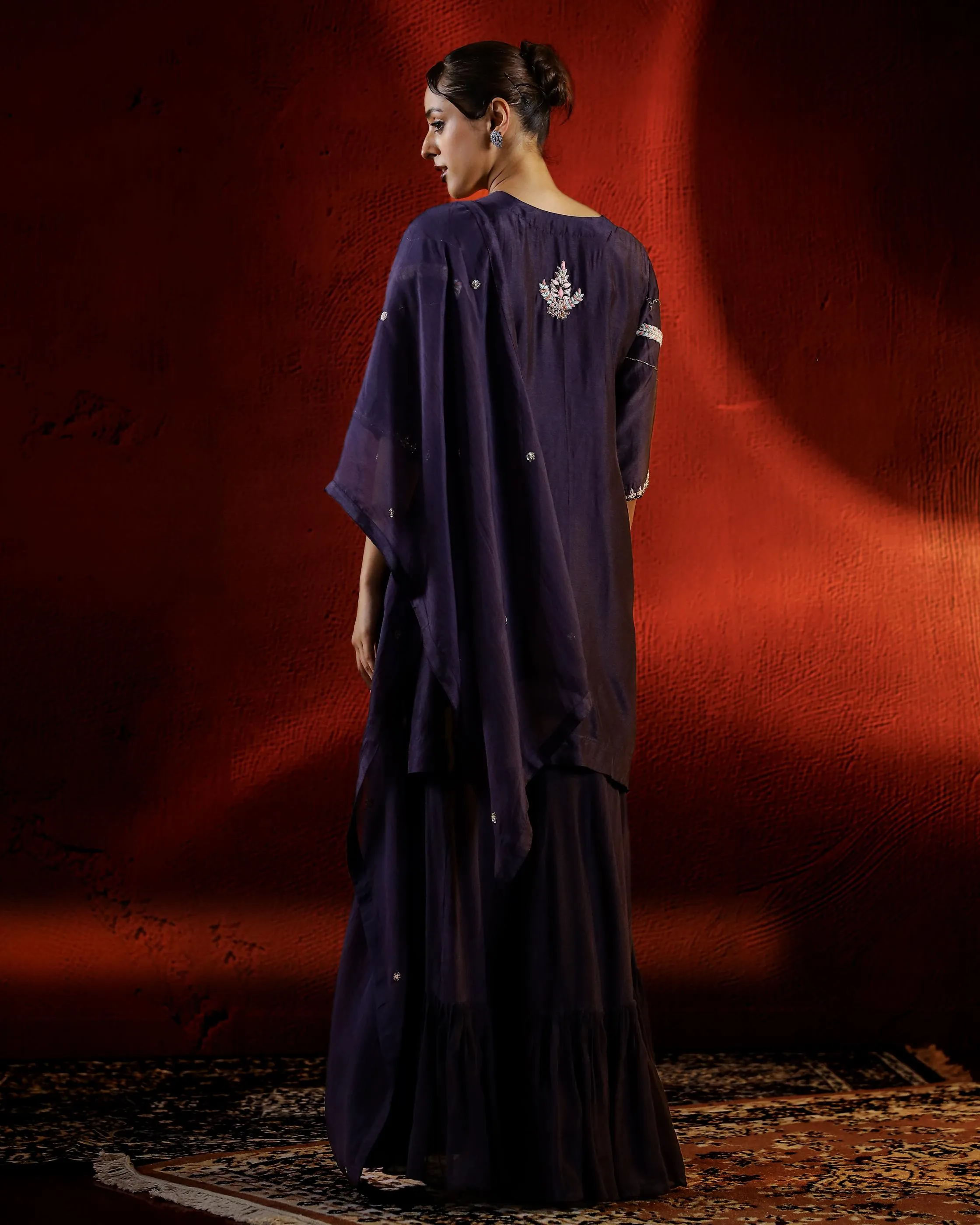 Light Purple Embellished Spanish Silk Palazzo Set