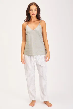 Linen Sage Stripe Pant