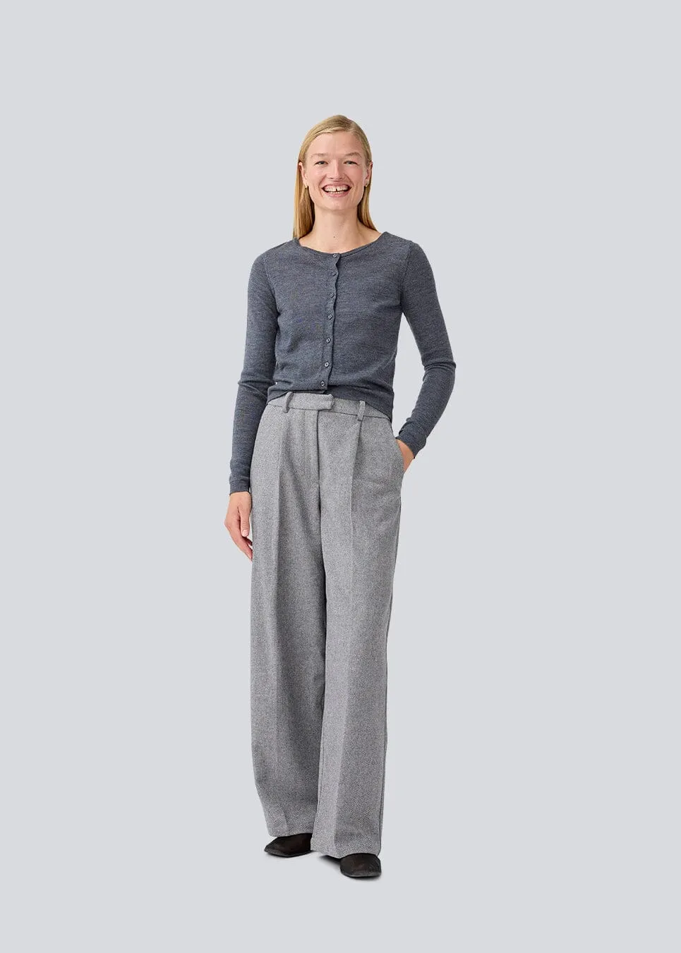 Modström - Hirokimd Short Cardigan 58001 - 7088 Dark Grey Melange