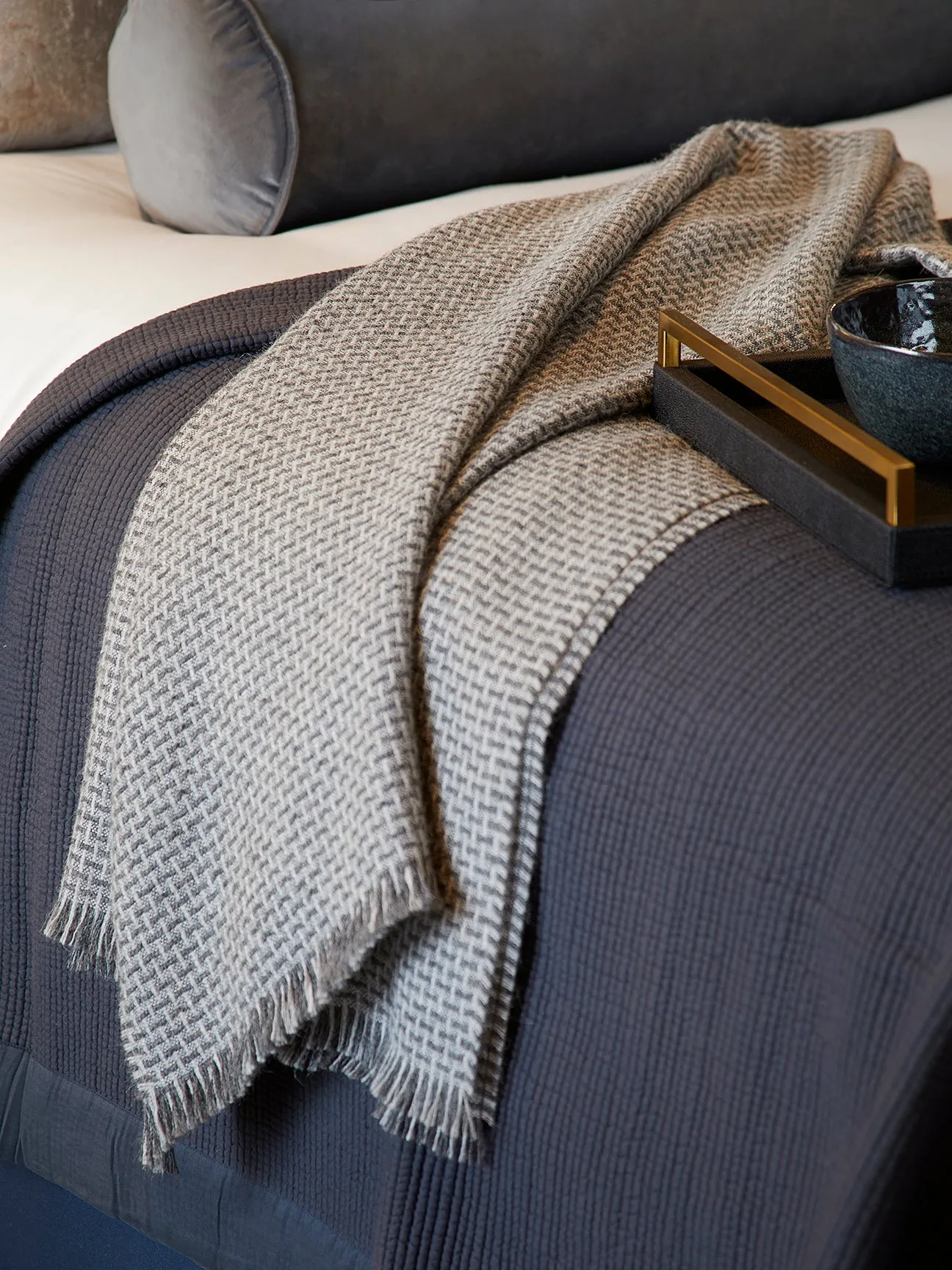 Reeve Alpaca Throw - Dark Grey