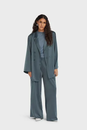 Satin Pants | Dusty Indigo