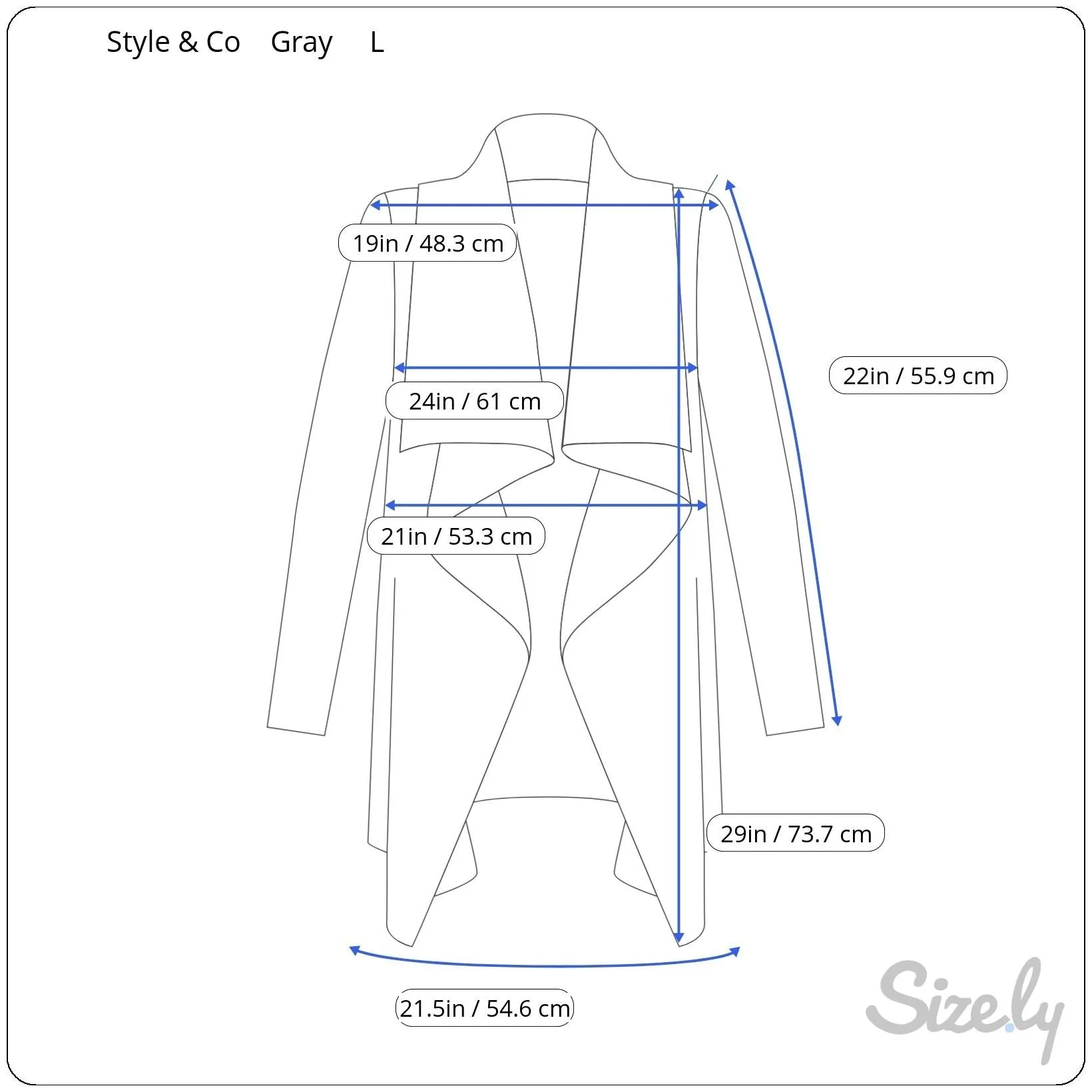 Style & Co Womens Open Front Knit Shawl Collar Long Sleeve Cardigan Sweater L