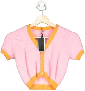 The Look Pink and Orange Short Sleeve Cardigan UK S