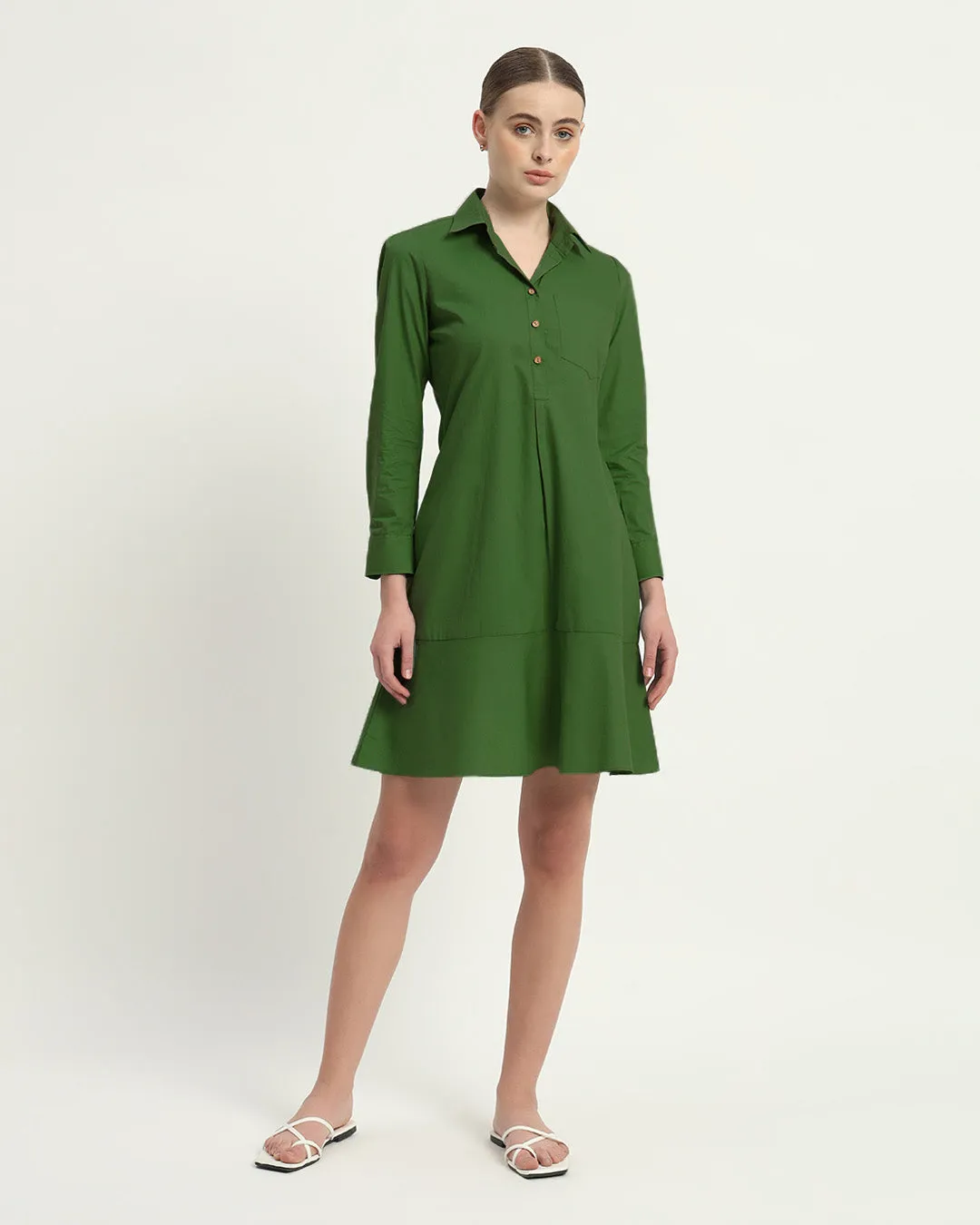 The Lyon Emerald Cotton Dress