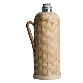TOPBATHY Thermal Water Carafe Bamboo Woven Thermal Coffee Carafe Tea Water Coffee Dispenser for Home Kitchen